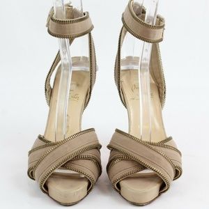 Christian Louboutin Tan Stilettos Heels Size 9